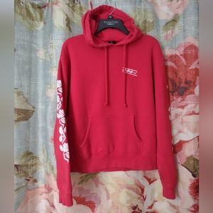 Obey Rose Vine, Red & White Hooded Sweatshirt EUC